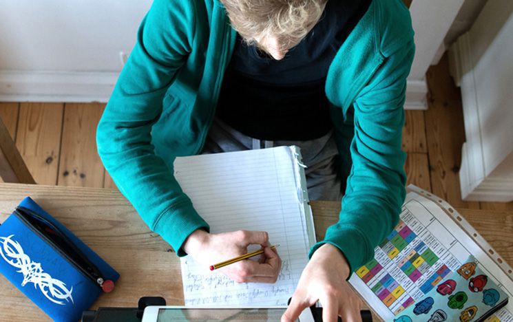 Student studying
